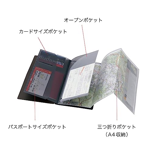 Lihit Lab F7526-24 Card Passbook Case Carrying Pocket for Travel Black4