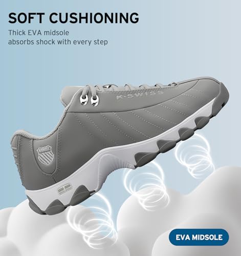 Image of K-Swiss Men's ST329 CMF Sneaker, Wide Tennis Walking Shoes Leather Upper
