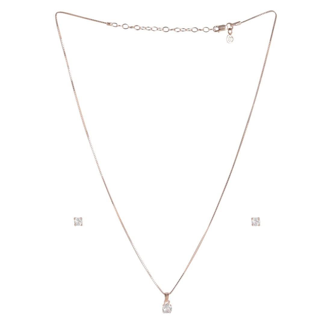 ZAVYA 925 Sterling Silver Solitaire Rose Gold Plated Jewellery Set | Gift for Women & Girls | With Authenticity Certificate & 925 Stamp (B0BT7R98QS) Amazon Price History, Amazon Price Tracker