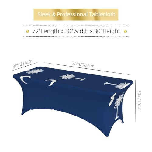 Nappe extensible drapeau Caroline du Sud lavable pour protéger et décorer une table 1,8m