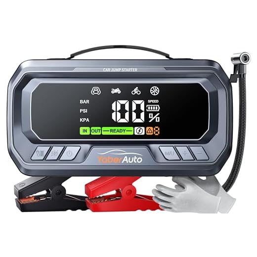 YaberAuto Starthilfe Powerbank mit Kompressor, 160PSI 6500A Auto Starthilfe, PD 65W Starthilfe Powerbank für All Benzin und 12.0L Dieselmotor, Starthilfe mit 600 Lumen Notlicht und 3.3" LCD Bildschirm