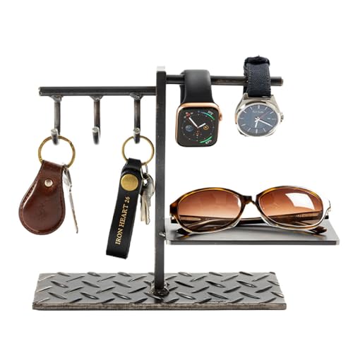 鍵・時計・小物を美しく収納。 アイアン製 小物スタンド 艶消しクリア