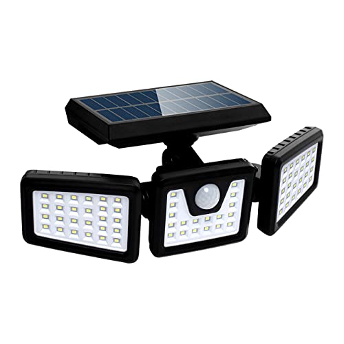 Otdair 70LED Solar Security Lights with 3 Adjustable Heads & Motion Sensor - Flood Lights for Outdoor Safety & Security