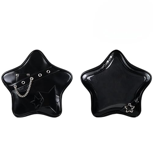 Vobomo Kawaii Ita Bag Backpack Star Pins Display Crossbody Bag with Insert Y2k Aesthetic Cute Handbag for Anime Comic Con (Black) - Black