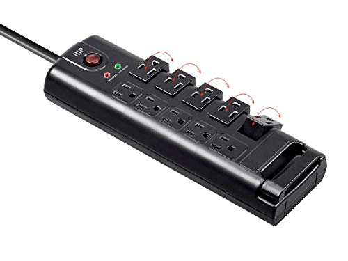 Monoprice Protector eléctrico giratorio con 10 tomas, 2880 Joules, cable resistente de 8 pies, color negro miniatura 2