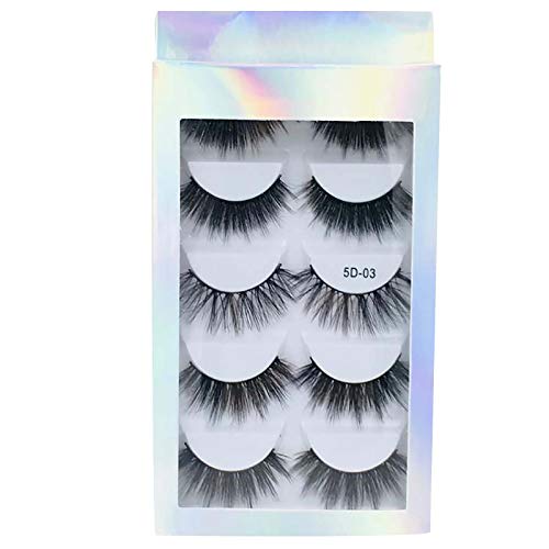8 Pairs Fake Eyelashes Natural Look Wispy False Eyelashes Fluffy Dramatic Lashes Pack Soft Handmade Reusable Faux Mink Eyelashes