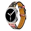 Mtozon Leather Bands Compatible with Samsung Galaxy Watch 8 40mm/44mm 46mm Classic Straps Wristbands Women Men, Floral