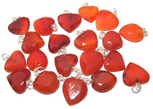 CRYSTALMIRACLECarnelian Gemstone Heart Pendant Fashion Positive Energy Men Women Gift Crystal Healing Accessory