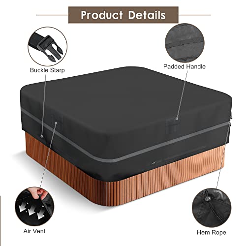 Bonhams Square Hot Tub Cover,Waterproof 600D Polyester Oxford Fabric SPA Cover Heavy Duty Weather-Resistant Outdoor SPA… - Image 4