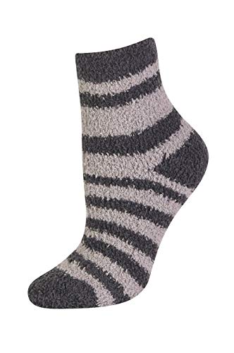 Image of Stanzino 6 PAIRS WOMEN COZY FUZZY NON SKID STRIPES SUPER SOFT WINTER SLIPPER SOCKS 9-11