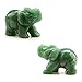 Carved Healing Crystals Gemstones Elephant Statue Figurine Collectible Decor 1.5 inches (Green Aventurine)