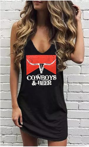 Image of Live Simple Coconut Tree Sleeveless Mini Dress Summer Beach Mini Dress Women's Summer Casual Sexy V Neck Mini Tank Dress