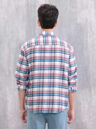 Image of WROGN Men's Pure Cotton Shirt | Checkered | Comfort Fit