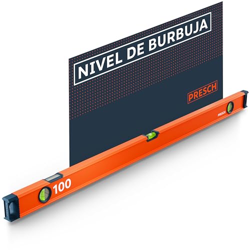 Presch Nivel de Burbuja 100cm Ampolla irrompible con pendiente 2% Ventana de lectura vertical Tapones