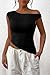 PRETTYGARDEN Womens Off The Shoulder Y2K Tops 2026 Summer Sleeveless Asymmetrical Ruched Going Out Tank Top Fashion Clothing (Black,X-Large)