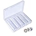 SIMUER 100 Pcs Cápsulas de Monedas de Plástico Funda de Moneda Redonda Contenedor para Materiales de Colección de Monedas Transparente (30 mm)