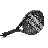 Padel Racket Carbon Fiber Surface with EVA Memory Flex Foam Core Padel Tennis Racquets Lightweight (8200-gray)