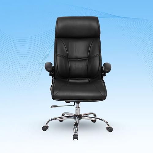 Image of Lakdi The Furniture High Back Director Office Chair Ergonomic Leatherette Executive Chair with Adjustable Armrests, Comfortable Desk Chair for 5-Year Warranty & Free Assembly -111012160 Black