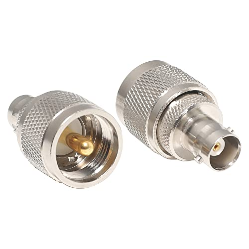 Adaptador coaxial BNC hembra a UHF macho Anina 2 unidades miniatura 1