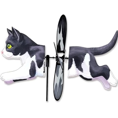 Black & White Cat Garden Wind Spinner by Premier Kites Cover