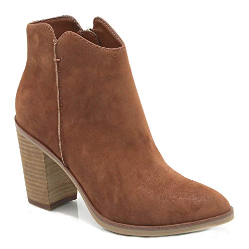 Mia Womens Patton Faux Leather Side Zip Ankle Boots Brown 10 Medium (B,M) #TOP14