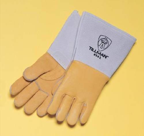 850L Tillman Gold 14" Top Grain Elk Cotton/Foam Lined Welders Gloves. (2 Pairs)