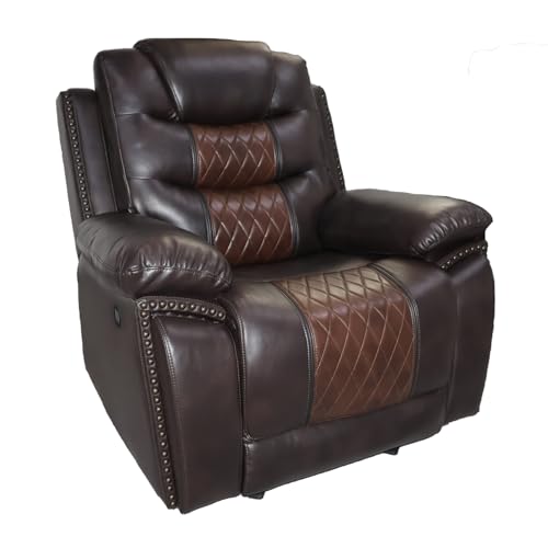 Sillón reclinable Marrón con tapizado cuero sintético miniatura 1