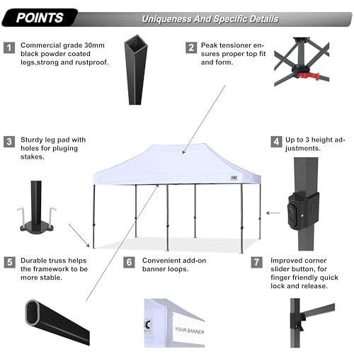 Image of ABCCANOPY Patio Pop Up Canopy Tent 8x16 Commercial-Series (White)