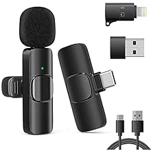 🎤【Full Compatibility】The upgraded wireless microphone for iPhone & Android is equipped with LIGHTNING and USB-C and USB-A connection ports. Compatible with Android smartphones (like Huawei, Honor, Samsung, etc.), iPhones, iPad, laptops, and personal ...
