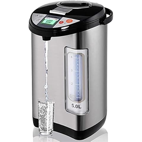KOTEK Electric Hot Water Boiler and Warmer, Hot Water Dispenser, Stainless Steel Water Boiler w/5 Stage Temperature Settings, Safety Lock, Electric Hot Water Pot, 5-Liter Cover