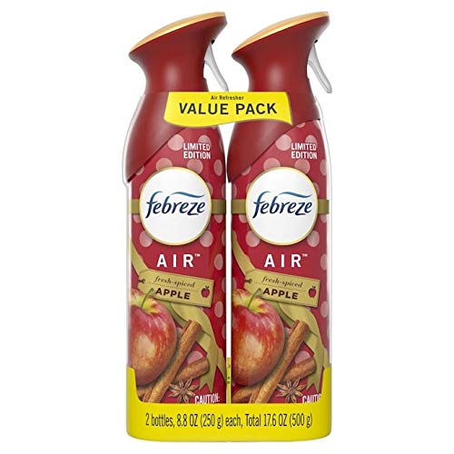 Febreze Air Odor-Eliminating Air Freshener, Fresh-Spiced Apple, 2 Ct, 8.8 Fl Oz Each (17.6 Fl oz Total)
