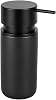 WENKO Silo Black soap Dispenser, refillable Ceramic soap Dispenser for up to 250 ml of Liquid soap, Washing-up Liquid or Disinfectant with Extra-Large Pump Head Made of ABS Plastic, ∅ 6.2 x 16.5 cm