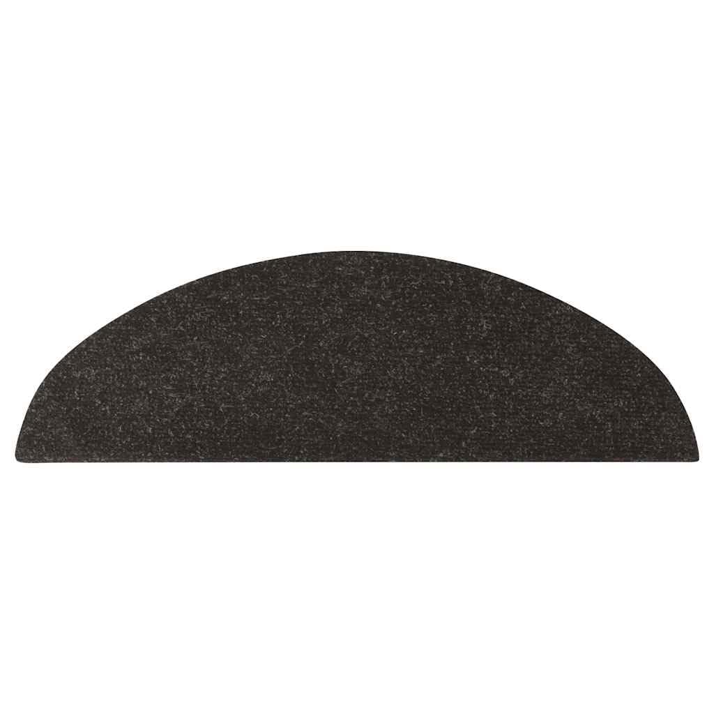 Alfombrillas autoadhesivas de fieltro punzonado, color negro, 56 x 17 x 3 cm, 10 unidades, antideslizantes, para peldaños de madera con tiras adhesivas, amortiguan el sonido y lavables