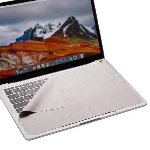Ewent Paño de Limpieza y Protector de Pantalla 2 en 1, Microfibra Premium, 29 x 18,6 cm, Compatible con MacBook/DELL XPS/HP Envy/Surface