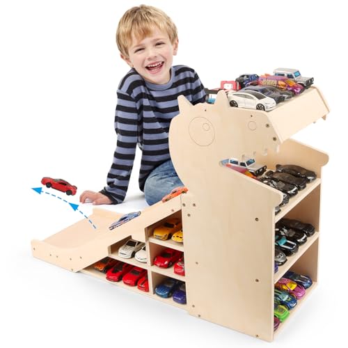 Display Case for Hot Wheels Garage & Matchbox Cars, 1/64 Scale Diecast Toy Car Garage