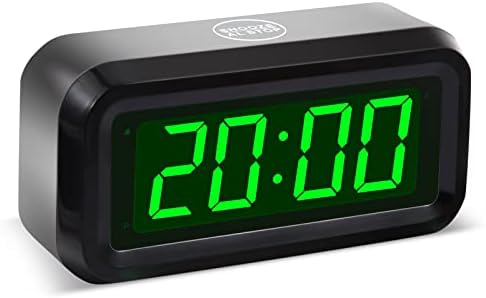 Timegyro Digital Alarm clcok,Desk Clock Battery Powered only,3 Levels Brightness Adjustable,12/24 Hour,Snooze,1.2" LED Large Display Bedside Clocks for Bedroom, Livingroom or Travel