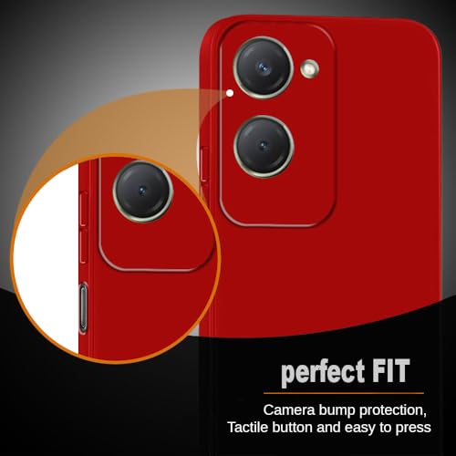 Image of Back Cover for Vivo T3 Lite 5G | Full Camera Protection | Premium Liquid Silicon Case | Flexible Bumper Case for Vivo T3 Lite 5G / Y18 4G / Y18e 4G / Y28s 5G /Y28e 5G /Y03 4G / Z9 Lite 5G(Red)