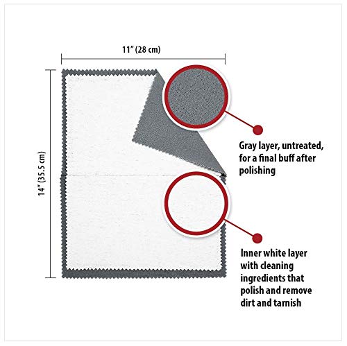 Pro Size Polishing Cloth Set Of 2 Large Cleaning Cloths Pure Cotton Made In Usa For Gold Silver And Platinum Jewelry Coins Watch, Silverware 11 X 14 Inches Each Tarnish Remover Keeps Jewelry Shining #TOP2