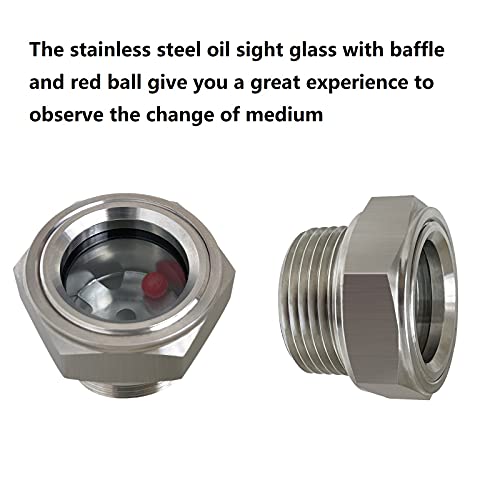 1'' NPT Male Hex Head Stainless Steel Oil Sight Glass Liquid Level