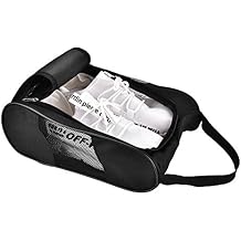 Golf Shoe Bag, Travel Shoe Bag Organizer for Men Women, Breathable Nylon with Zipper, Sport Shoes Bag for Sport Golf Tennis etc Black