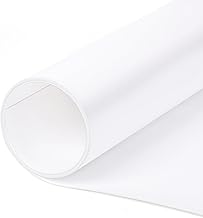White Plastic Roll 16x96In 0.8mm Thick Hard Polypropylene Flexible Plastic Sheet for DIY Crafts, Custom Gaskets, Furniture Trim Protective Liners, Heat Bendable Cut-to-Size