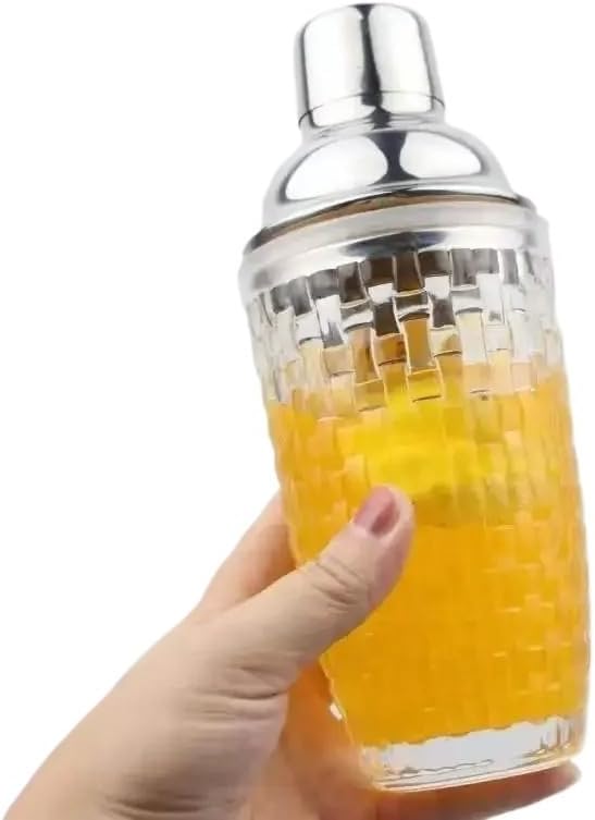 13oz Glass Cocktail Shaker Kit With Leakproof Steel Lid Strainer, Martini Mocktail, 3 Colors Home Use(Glod)