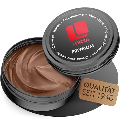 Lenzen Crema para Zapatos de Piel I Betún para Zapatos de Piel (Marrón Claro)