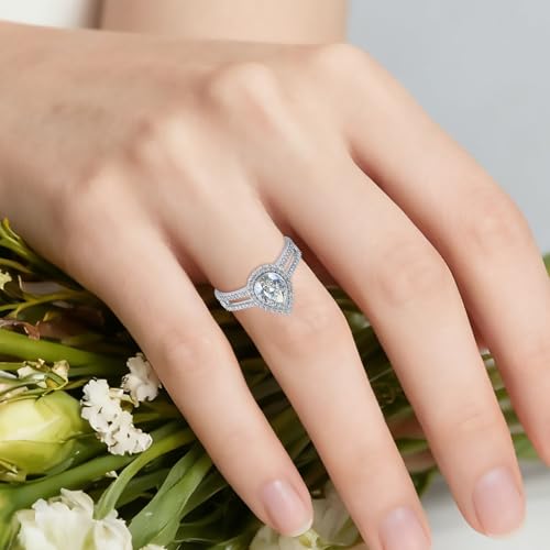 Lab Grown Diamond Rings for Women 925 Sterling Silver or 10K Gold White Gold/Rose Gold/Gold Diamond Engagement Ring（D Color VVS1/VVS2 ）3