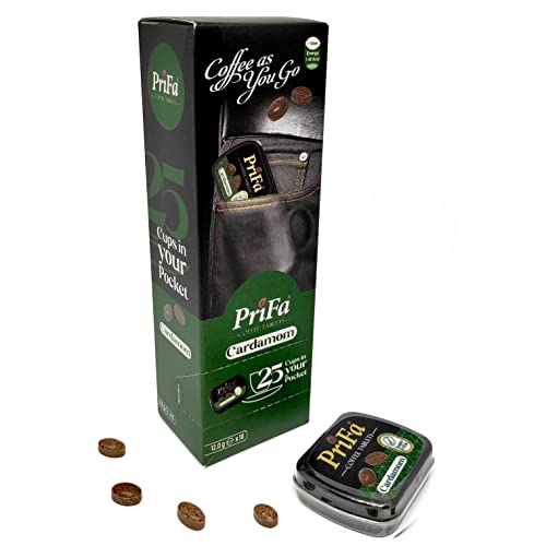 Prifa Coffee Tablets Box 10 X 25 Tablets, Real Coffee, Absorbable Lozenge Coffee Mints, Sugar Free, Keto Coffee, Caffeine, Gluten Free, Espresso, Latte, Cardamom, Non Dairy Creamer, Vegetarian Coffee, Non Gmo, Pocket Coffee. (Latte) #TOP2