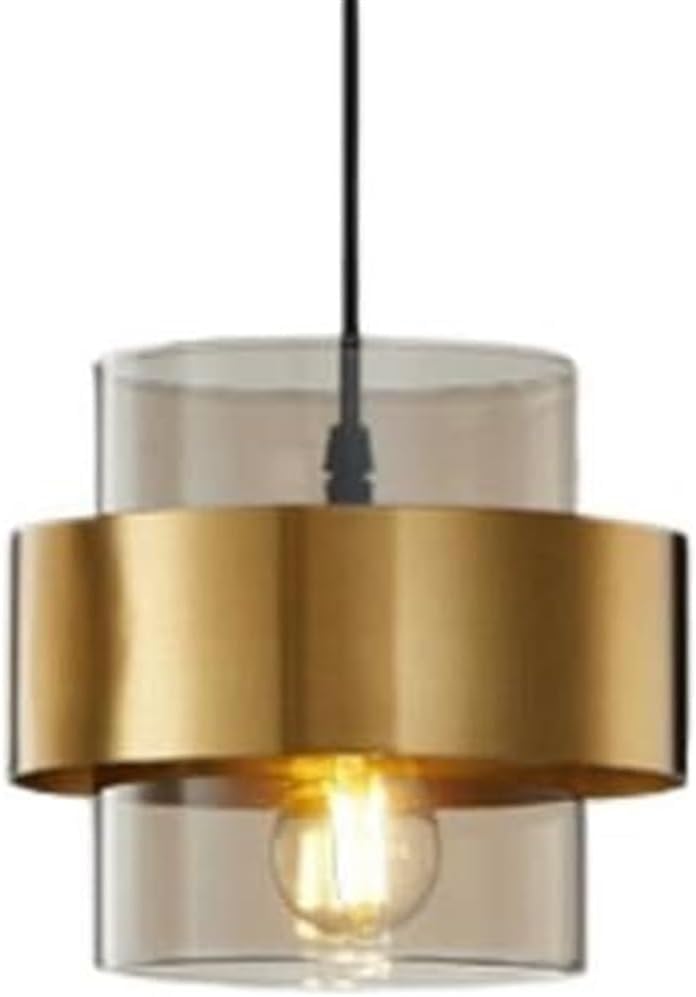Lámpara colgante de metal y cristal con diseño de alta gama E27