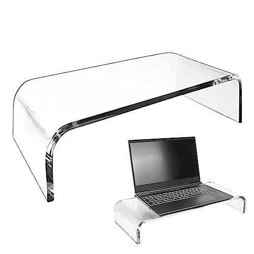 Tumotsit Soporte elevador de monitor | Soporte de escritorio para ordenador portátil Soporte acrílico para monitor - Soporte de escritorio transparente para oficina y hogar para apoyar ordenadores