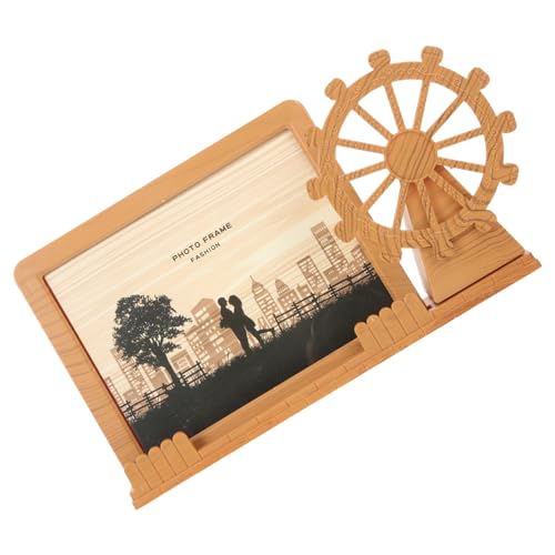 Anneome Cornice Portafoto Da Tavolo Con Design A Ruota Panoramica Da 7 Pollici Con Penna Cornice Rustica Per Larredamento Della Camera Da Letto