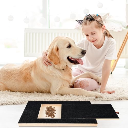 Kratzbrett für Hunde mit Leckerlibox 35x25x3cm, Stressfrei Kratzbrett für Hundekrallen,Sandpapierbrett Scratch Board Dog für Nägel Alternative zu Krallenschleifer für Hunde/Krallenschere für Hunde