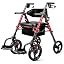 Red 2-in-1 Rollator